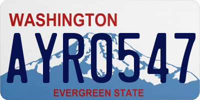 WA license plate AYR0547