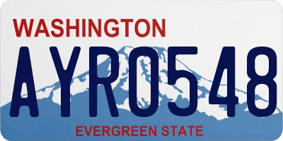 WA license plate AYR0548