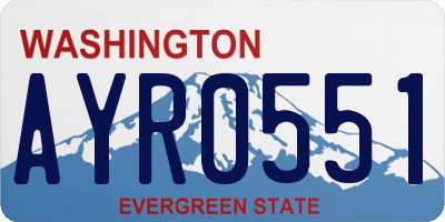WA license plate AYR0551