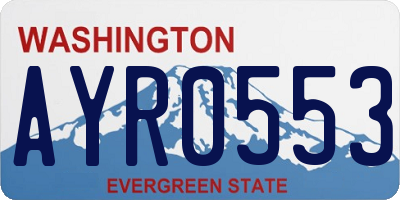 WA license plate AYR0553
