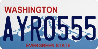 WA license plate AYR0555