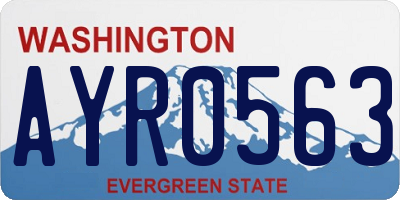 WA license plate AYR0563