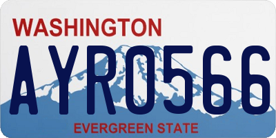 WA license plate AYR0566