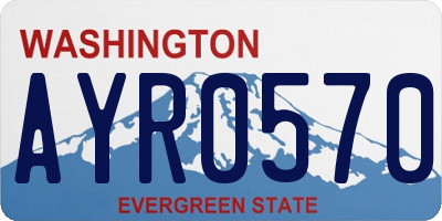 WA license plate AYR0570