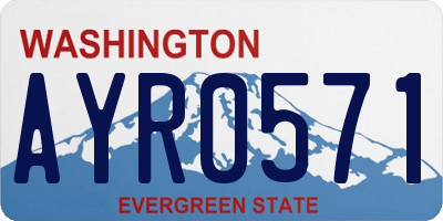 WA license plate AYR0571