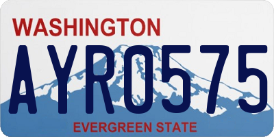 WA license plate AYR0575