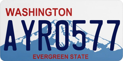 WA license plate AYR0577