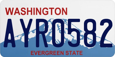 WA license plate AYR0582