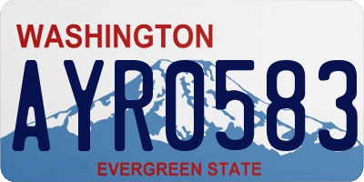 WA license plate AYR0583