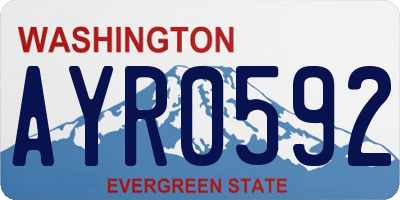 WA license plate AYR0592