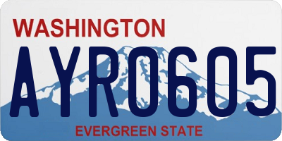 WA license plate AYR0605