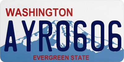 WA license plate AYR0606