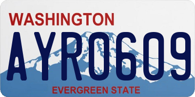 WA license plate AYR0609