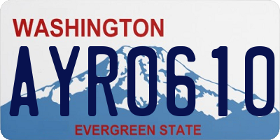 WA license plate AYR0610