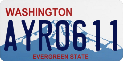 WA license plate AYR0611