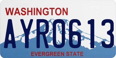 WA license plate AYR0613