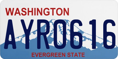 WA license plate AYR0616