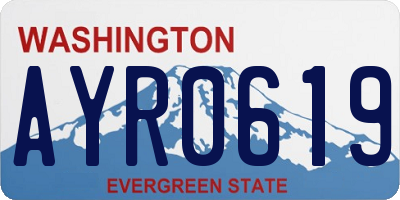 WA license plate AYR0619
