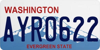 WA license plate AYR0622
