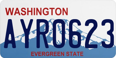 WA license plate AYR0623