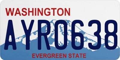 WA license plate AYR0638