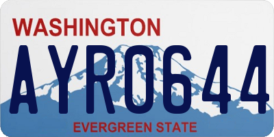 WA license plate AYR0644