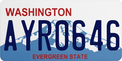 WA license plate AYR0646