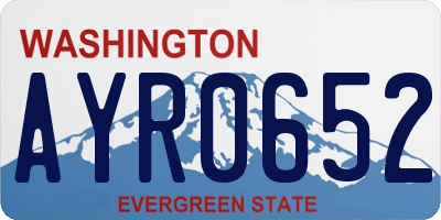 WA license plate AYR0652