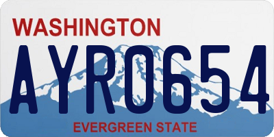 WA license plate AYR0654