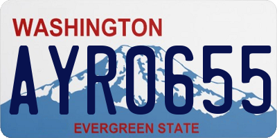 WA license plate AYR0655