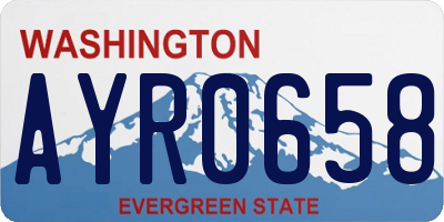 WA license plate AYR0658