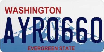 WA license plate AYR0660