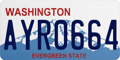 WA license plate AYR0664