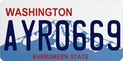 WA license plate AYR0669