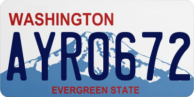 WA license plate AYR0672