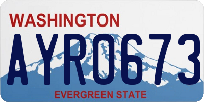 WA license plate AYR0673