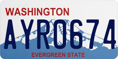 WA license plate AYR0674