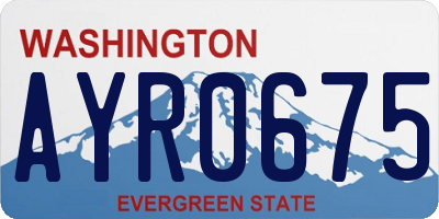 WA license plate AYR0675