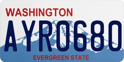 WA license plate AYR0680