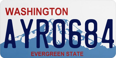 WA license plate AYR0684
