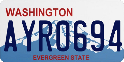 WA license plate AYR0694