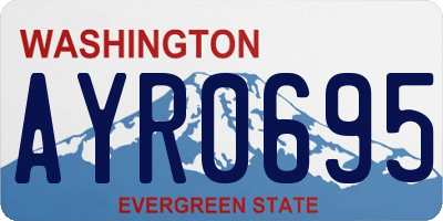 WA license plate AYR0695