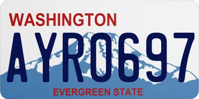 WA license plate AYR0697