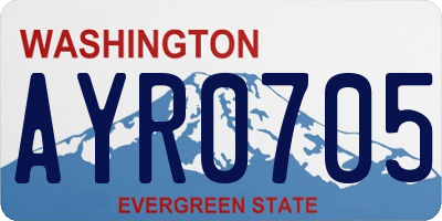 WA license plate AYR0705