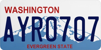 WA license plate AYR0707