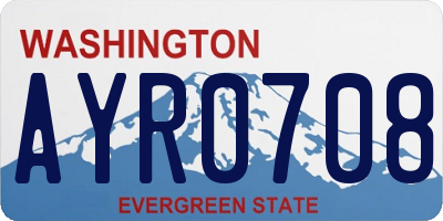 WA license plate AYR0708