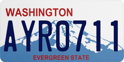 WA license plate AYR0711