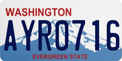 WA license plate AYR0716