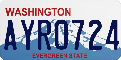 WA license plate AYR0724