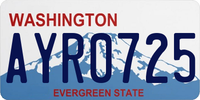 WA license plate AYR0725